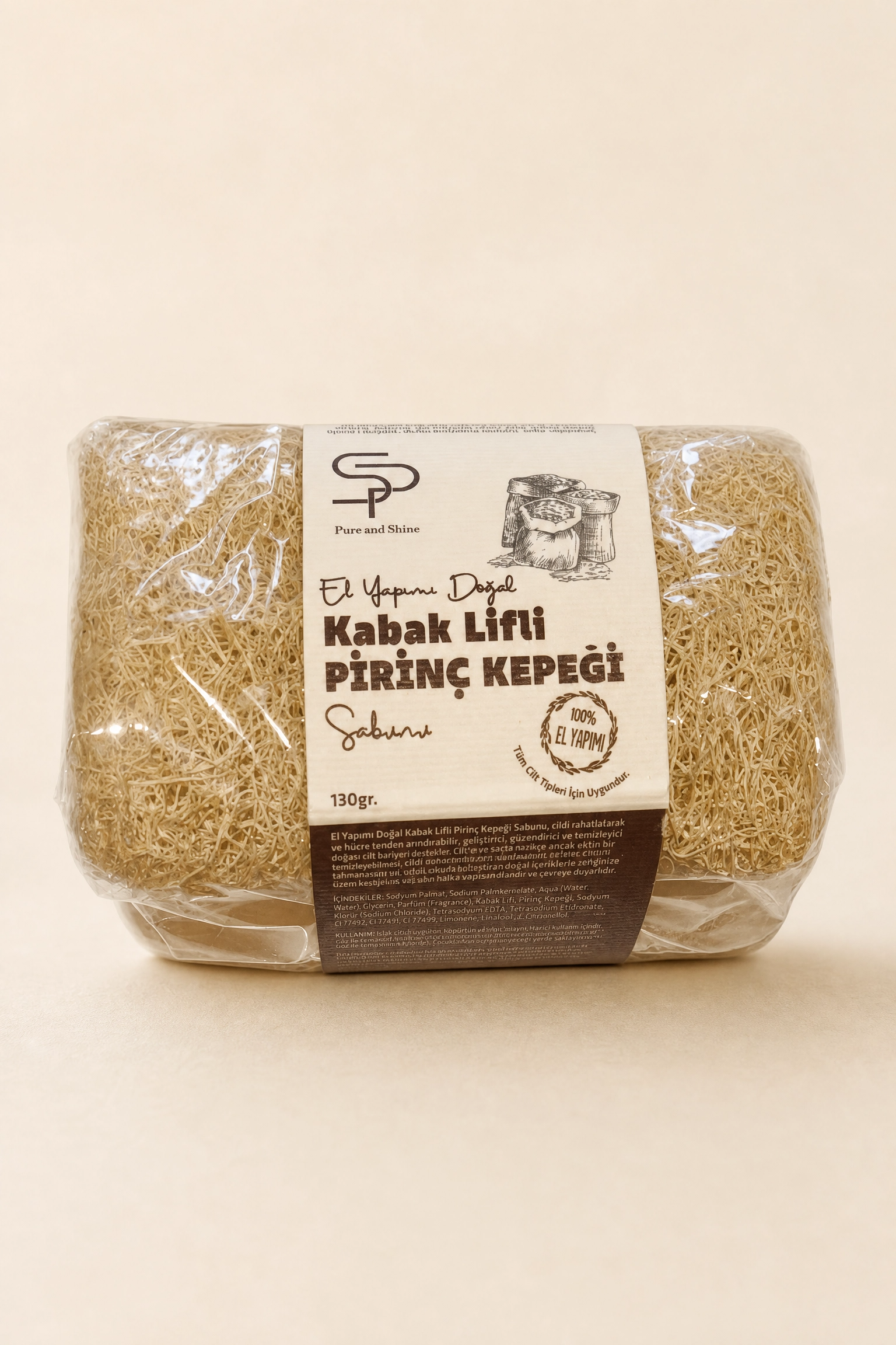 Kabak Lifli Pirinç Kepeği El Yapımı Doğal